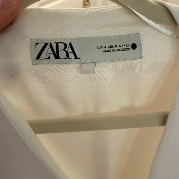 ZARA WHITE CAPE BLAZER MEDIUM - Picture 9 of 11